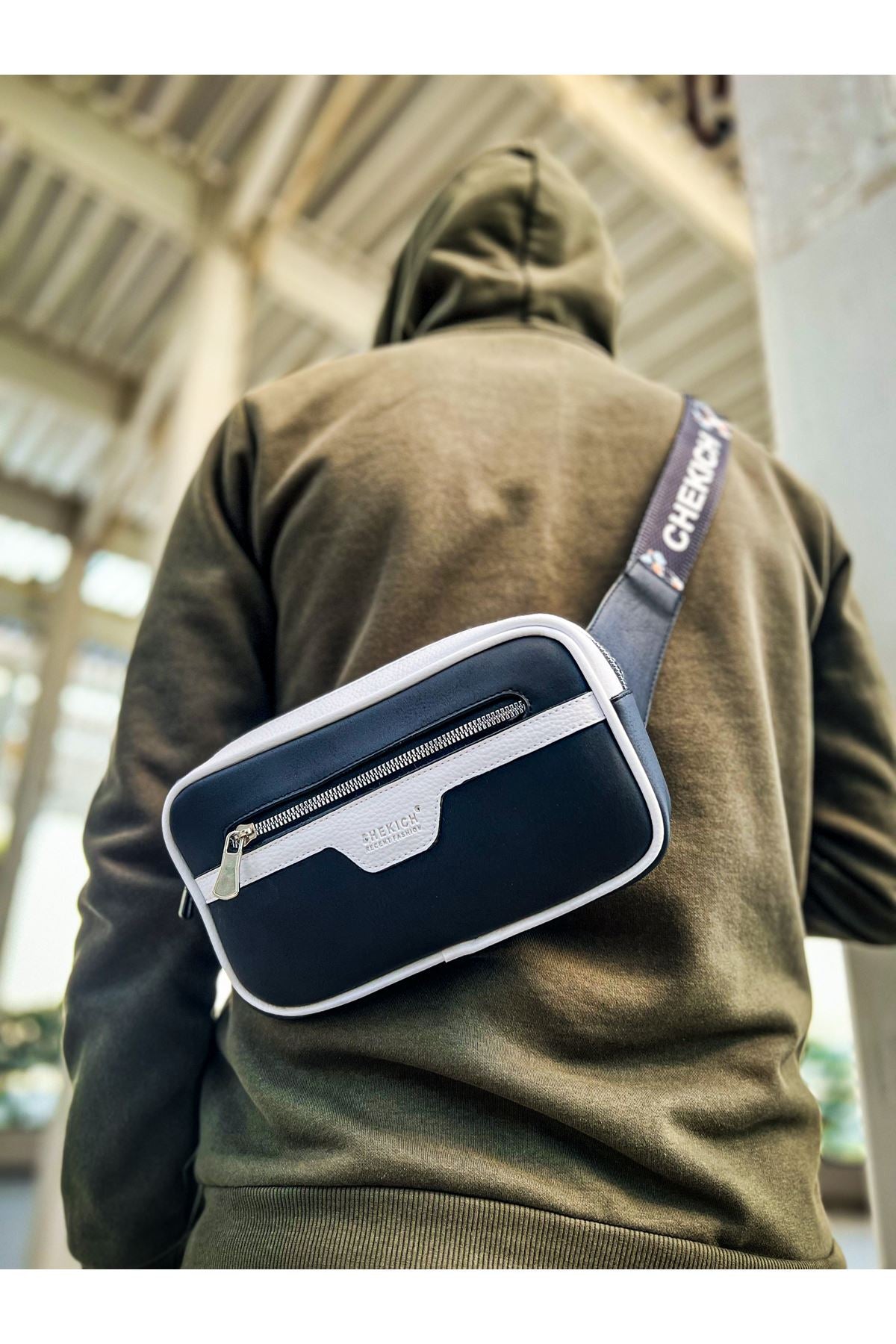 CH101 - Poani Tablet Erkek Çanta Black/White