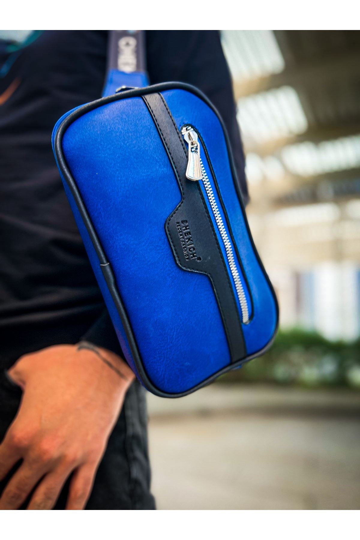 CH101 - Poani Tablet Erkek Çanta Black/Blue