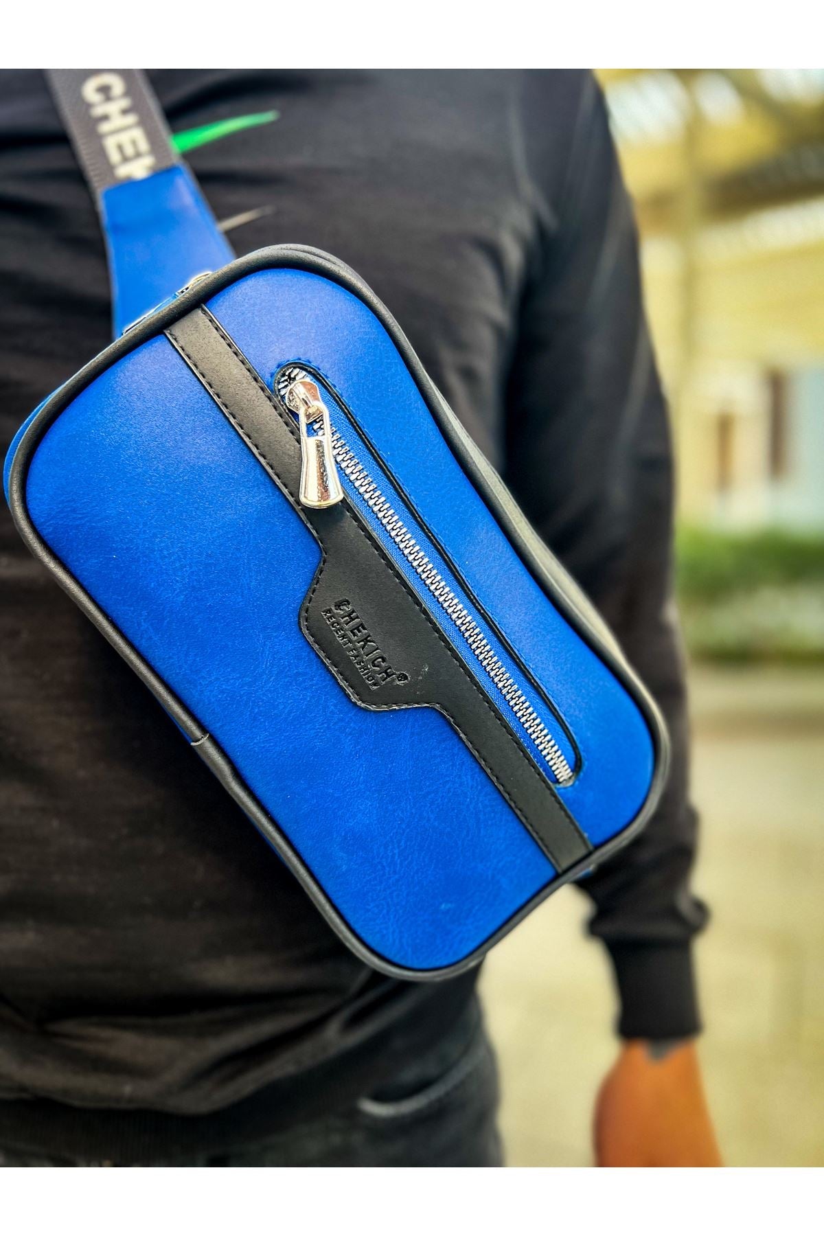 CH101 - Poani Tablet Erkek Çanta Black/Blue