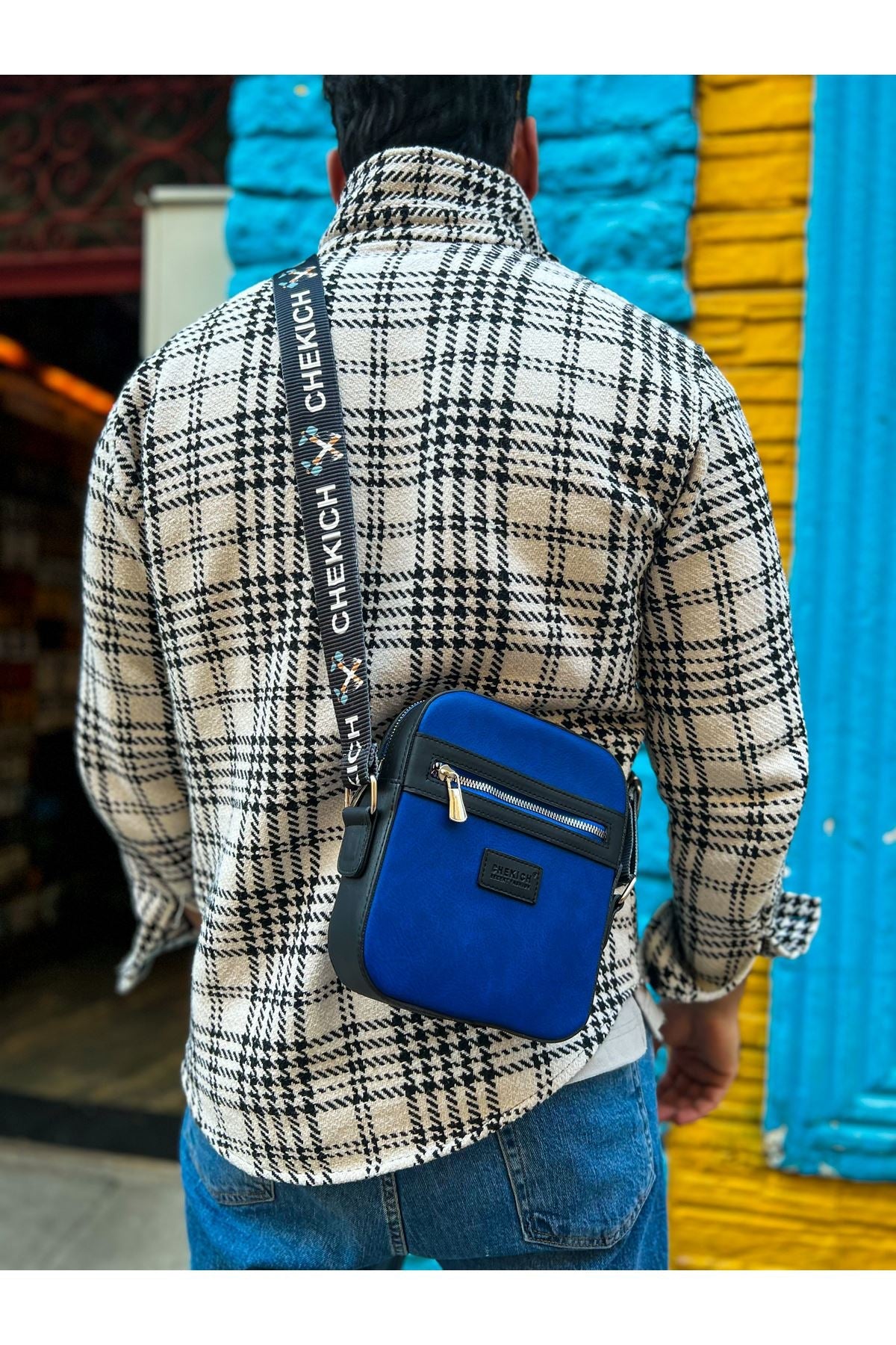 CH102 - Stealht Kare Erkek Çanta Black/Blue