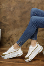 CH041 CBT የህዳሴ የሴቶች ጫማዎች ነጭ/ወርቅ