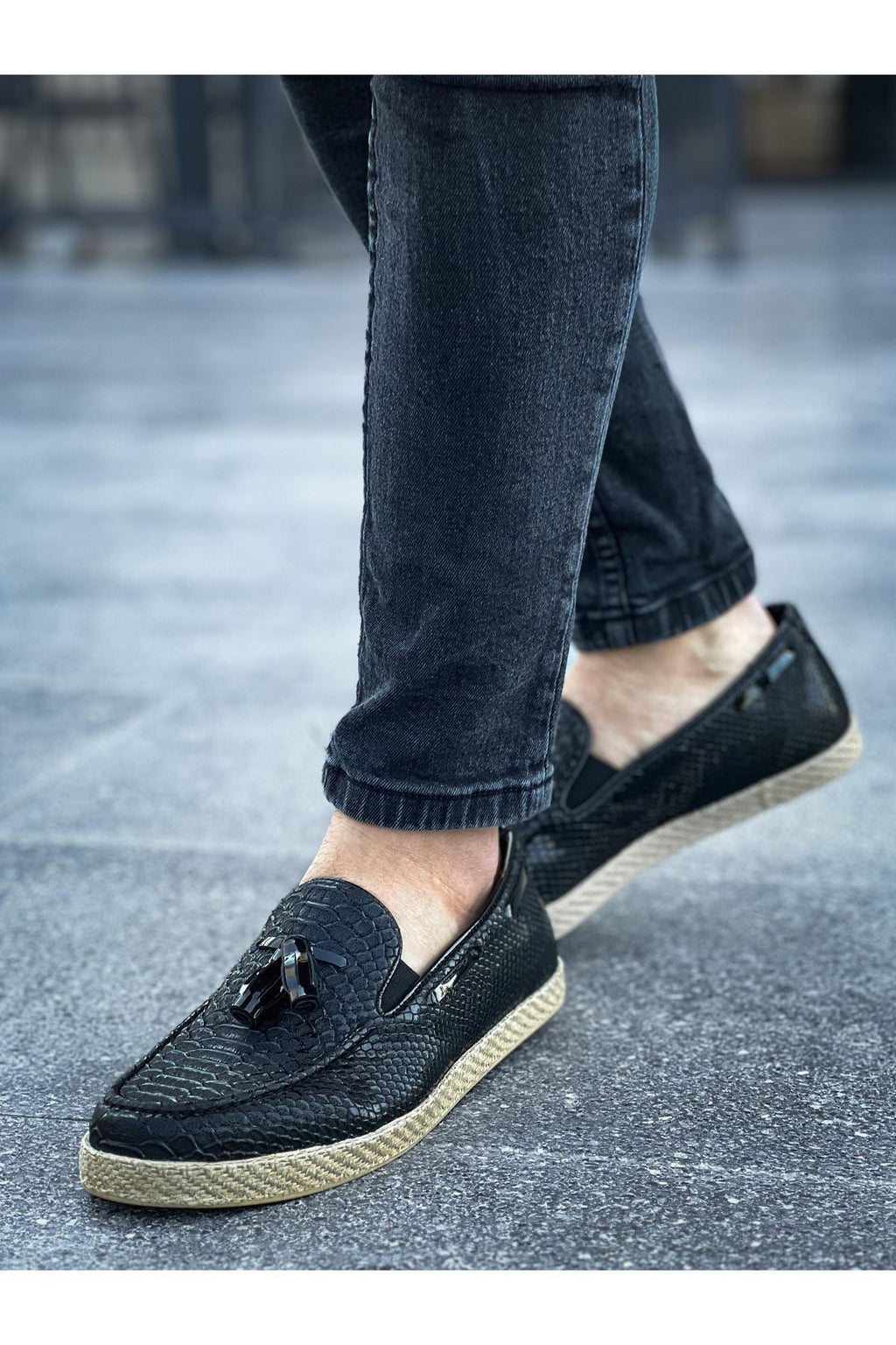 CH141 - HT Croco Men's Sneakers Black