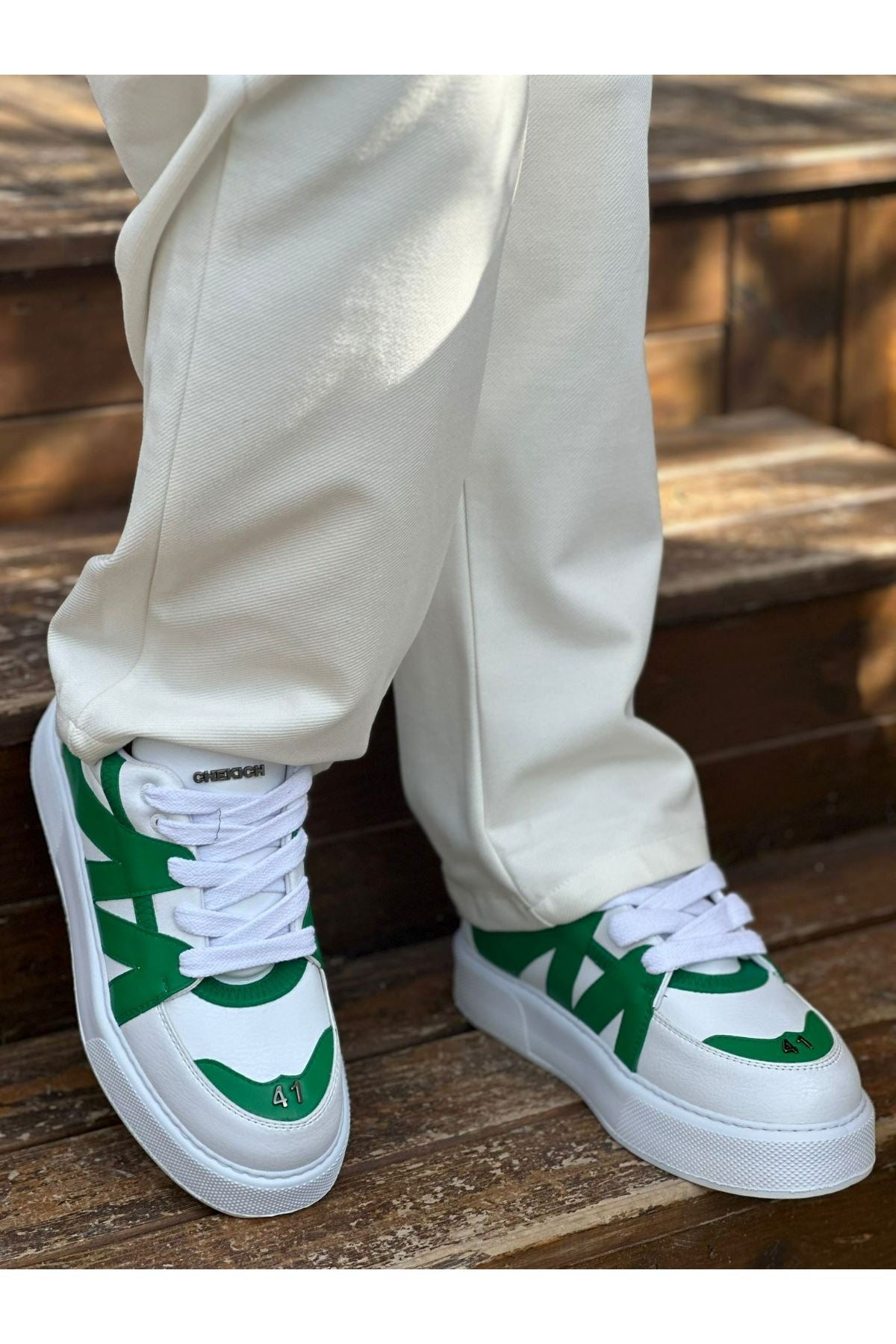 CH2407 - CBT Star-X የወንዶች አትሌቲክስ ጫማዎች ነጭ/አረንጓዴ