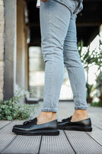 CH002 - CST Loafer Pelle Men Sneaker Black - chekich.com