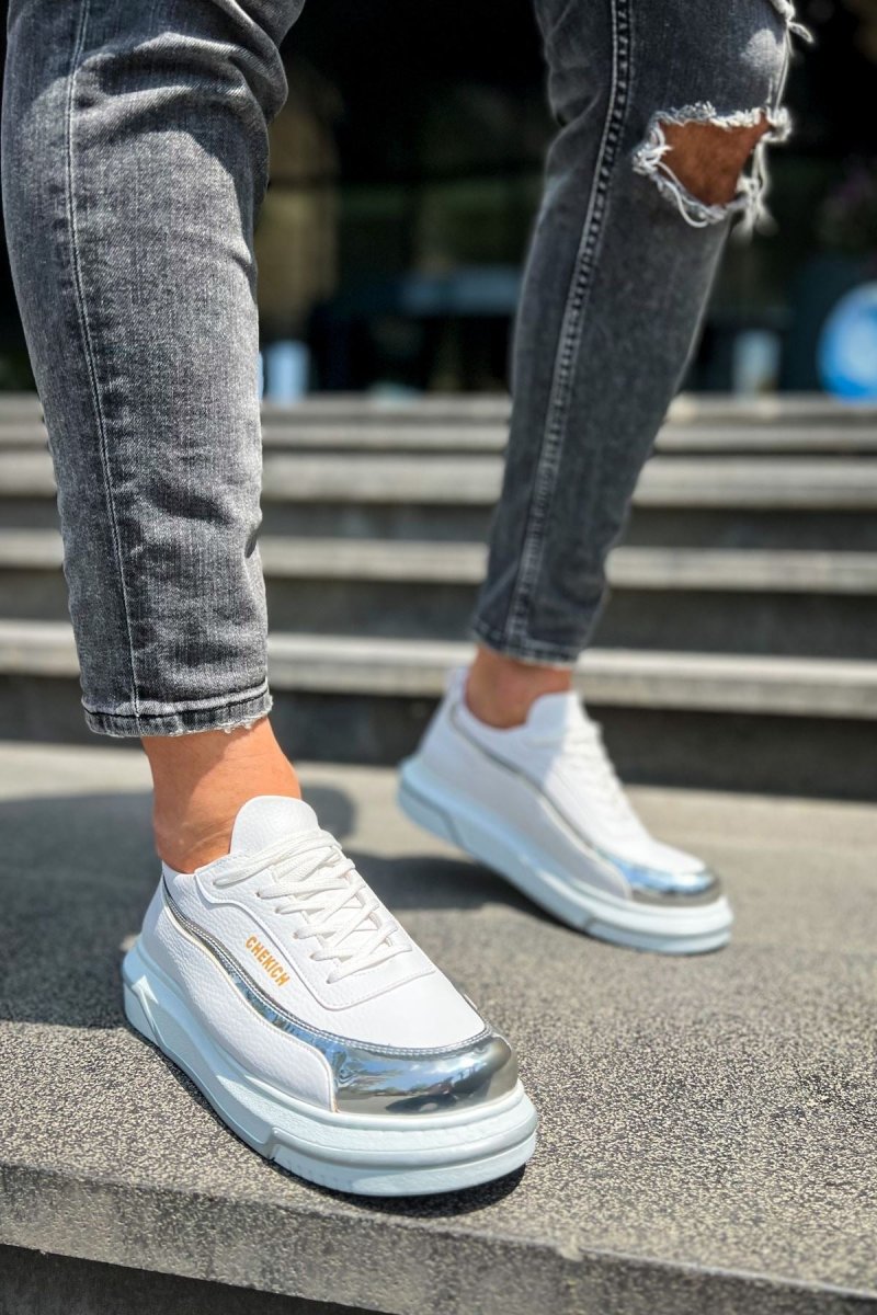 CH041 - CBT Renaissance Erkek Ayakkabı BEYAZ/GUMUS - chekich.com