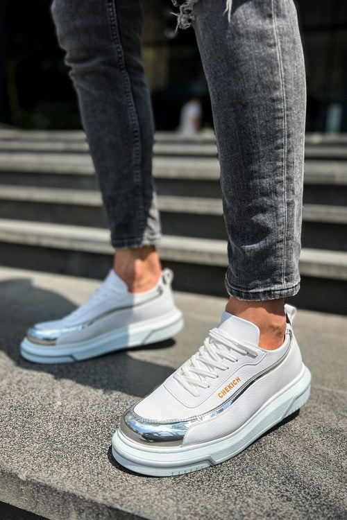 CH041 - CBT Renaissance Erkek Ayakkabı BEYAZ/GUMUS - chekich.com