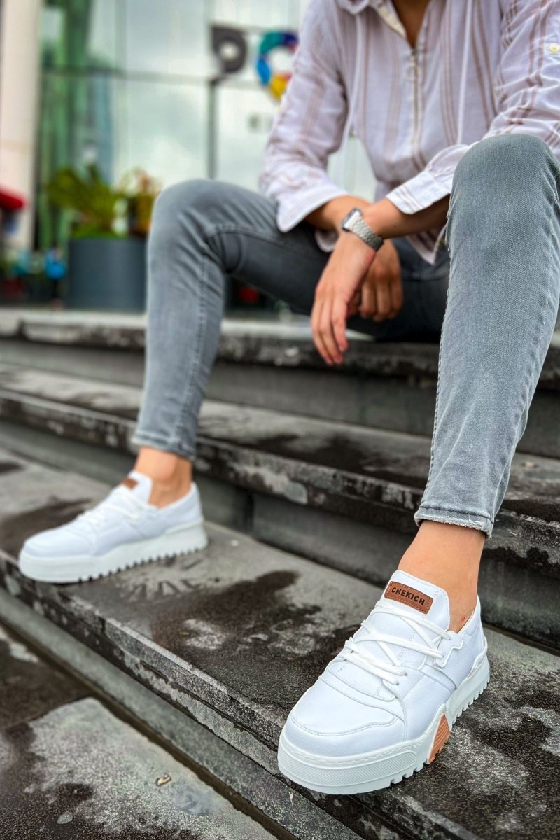 CH067 - GBT Warrem Erkek Ayakkabı BEYAZ / BEYAZ - chekich.com