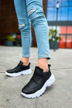 CH089 - CBT Low Top Lace Up Erkek Ayakkabı SIYAH - chekich.com