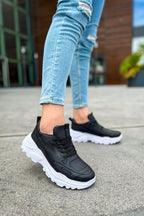 CH089 - CBT Low Top Lace Up Erkek Ayakkabı SIYAH - chekich.com