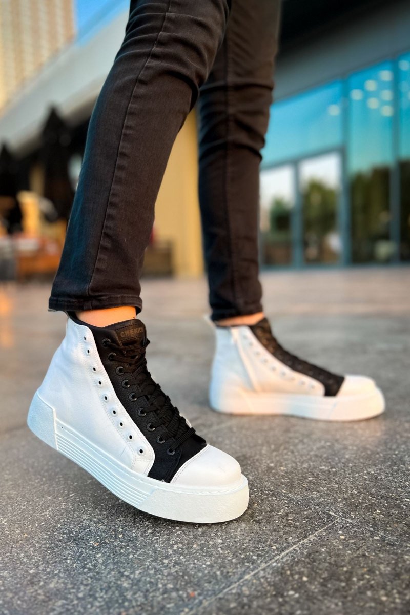 CH167 - GBT Blazer Erkek Bot BEYAZ/SIYAH - chekich.com