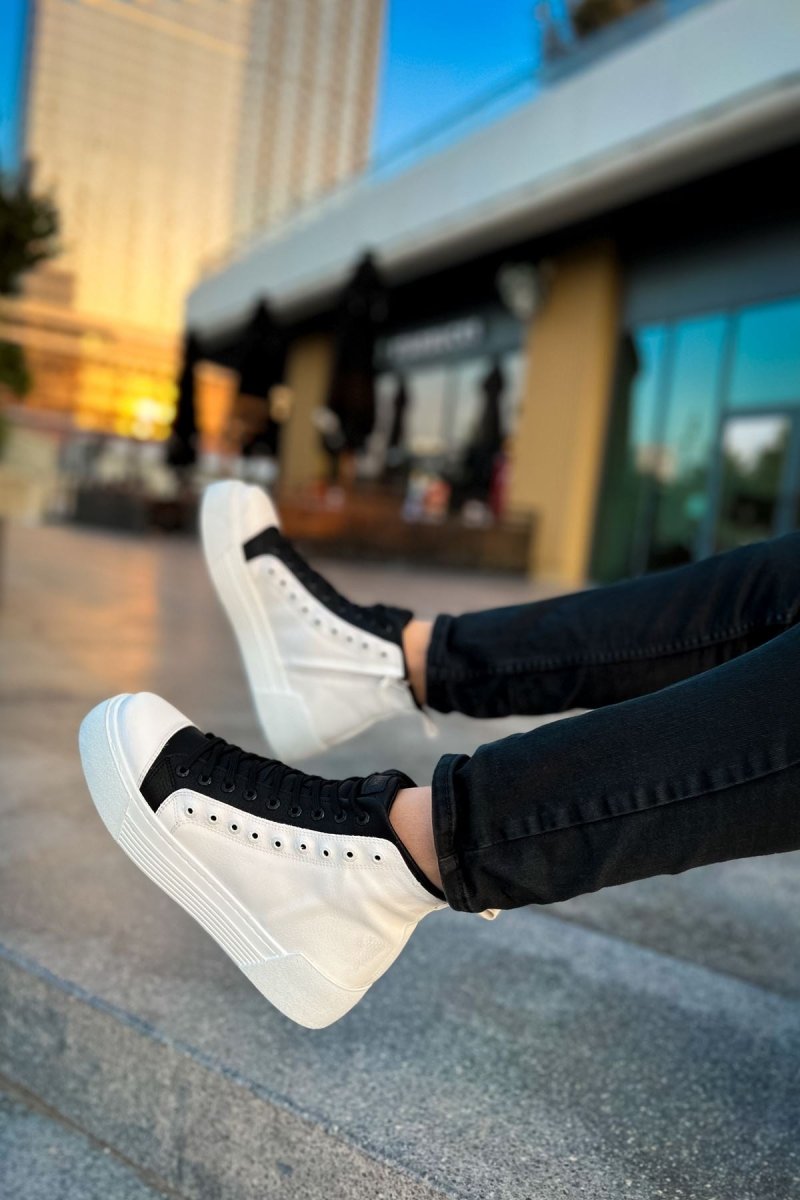 CH167 - GBT Blazer Erkek Bot BEYAZ/SIYAH - chekich.com