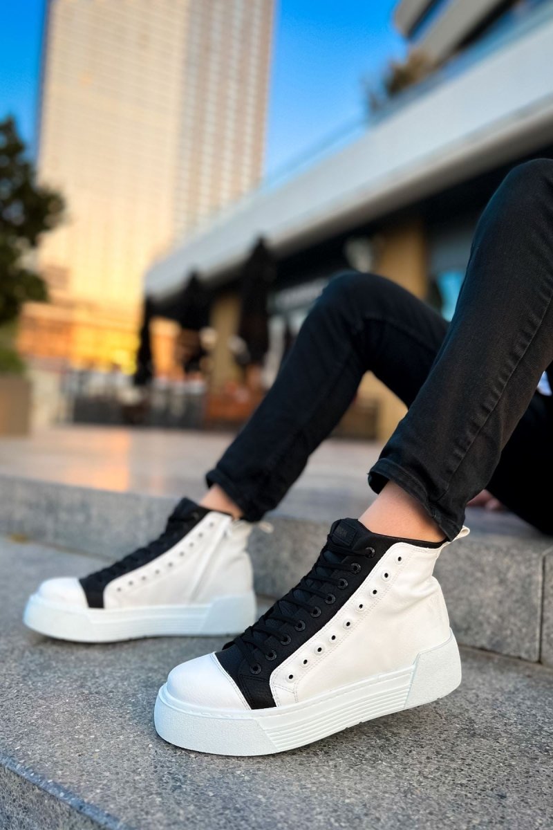 CH167 - GBT Blazer Erkek Bot BEYAZ/SIYAH - chekich.com