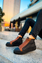 CH167 GST Blazer Men's Boots Black/Tan - chekich.com