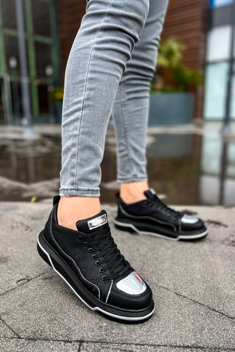 CH183 - CST Jet Setter Mirror Erkek Ayakkabı SIYAH/GUMUS - chekich.com