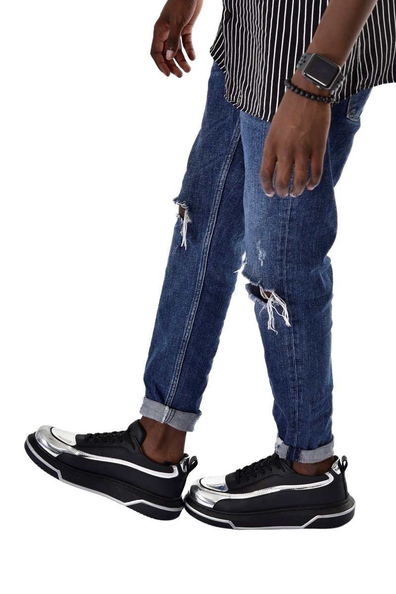 CH241 - CST Signature Line Up Erkek Ayakkabı SIYAH/GUMUS - chekich.com