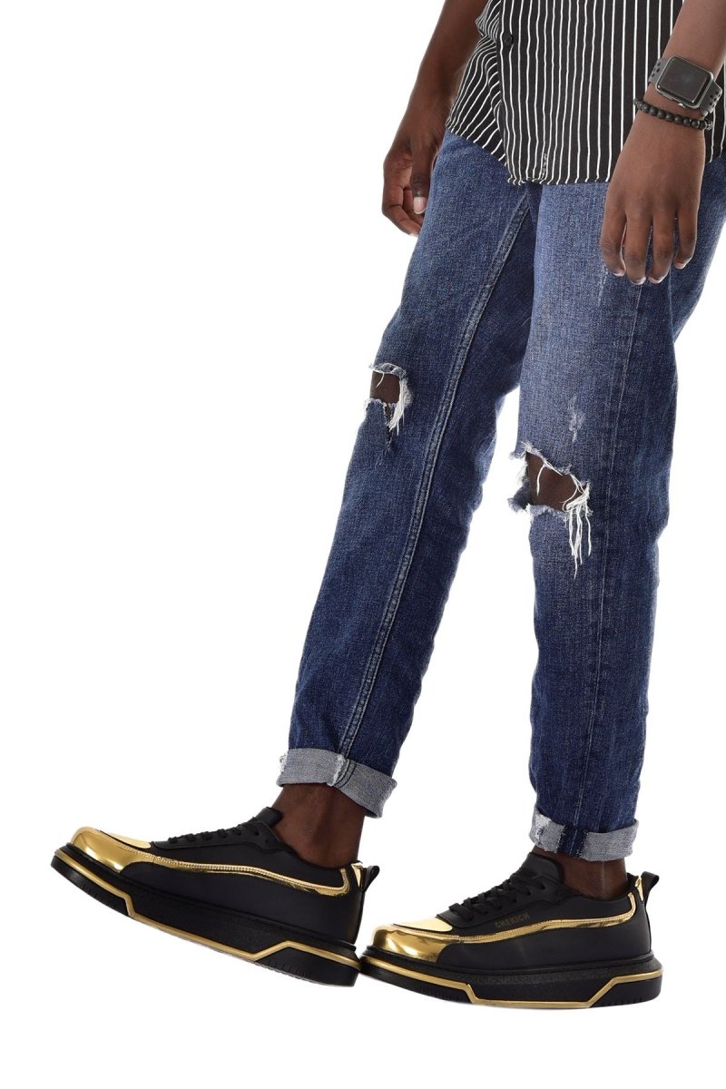CH241 - CST Signature Line Up Men Sneaker Black/Gold - chekich.com