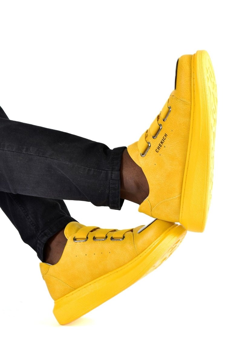 CH251 CRT Mirror Men Sneaker Yellow - chekich.com